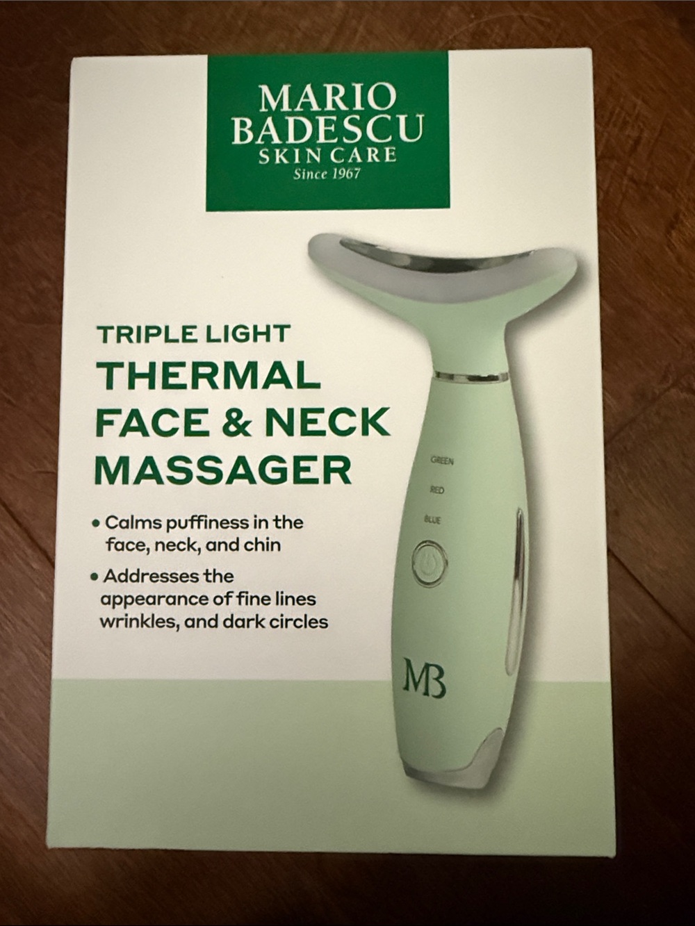 Brand New In Box- Mario Badescu Mint Green Thermal Face & Neck Massager